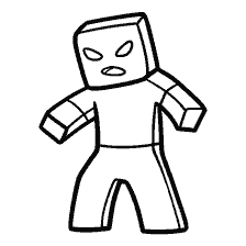 kleurplaat: Kleuren van de boze zombie van Minecraft