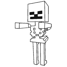 kleurplaat: Kleuren Skeleton van Minecraft