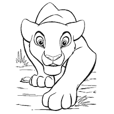 pagina da colorare: Lioness Nala si intrufola alla caccia