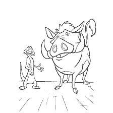 pagina da colorare: Coloring Timon e Pumba dal cartone animato The Lion King
