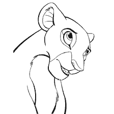 pagina da colorare: Colorazione della leonessa Nala dal cartone animato The Lion King