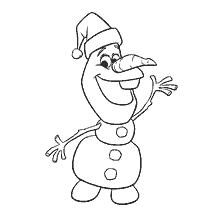 Colorare lo Snowman di Olaf da Disney con il cappello di anno nuovo