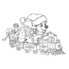 Eroe Disney indossa cappello di Capodanno in treno con regali