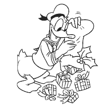 Donald Duck with New Year's gifts