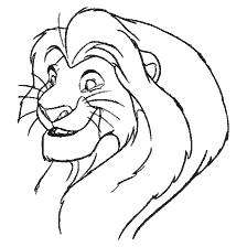 pagina da colorare: Simba, il leone alzato dal re leone