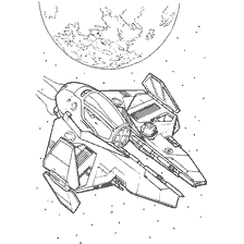 Nave espacial contra una amenaza del planeta Star Wars