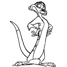 pagina da colorare: Timon è un personaggio del cartone animato Il Re Leone nel libro da colorare