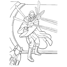 Qui-Gon Jinn with a sword