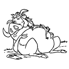 pagina da colorare: Pumba e Timon dal Re Leone