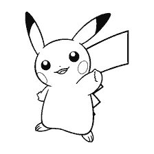 Pikachu on the children's coloring book