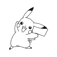 Pokémon Pikachu, cheerful and smiling, ready to paint
