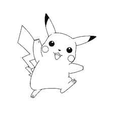 Pikachu, a popular Pokémon character in coloring book