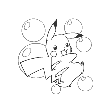 Painting Pikachu with bubbles