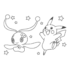 Coloring Pikachu and Mezprit with the Stars