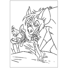 pagina da colorare: Hyenas e Timon dal Re Leone
