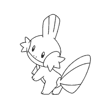 kolorowanka: Malarstwo Pokemon Madkip w czerni i bieli