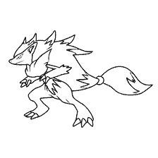 kolorowanka: Kolorowanie Pokemon Zoroark w stylu zarysowane