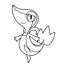 kolorowanka: Kolorowanie Pokemon Snivy w czarnym i białym stylu