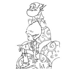 Colorindo com os personagens de Grandpa e Arthur do filme Arthur e Miniputes