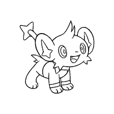 kolorowanka: Kolorowanki Pokemon Shinx w kolorze czarnym i białym