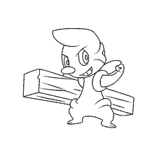 kolorowanka: Pokemon Timburr kolorowanki z drewnianą belką