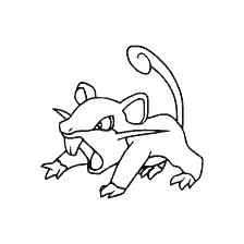 kolorowanka: Kąt Pokémon Rattat do kolorowania