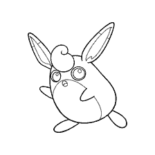 kolorowanka: Pokemon Wiglitaff rysunek dla kolorowanki