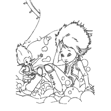 Colorir com Arthur e miniputas jogando em bolhas.