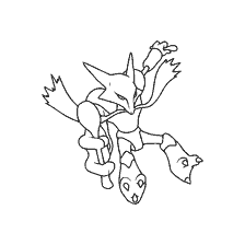 kolorowanka: Kolorowanie ewolucji Pokemon Alakazam