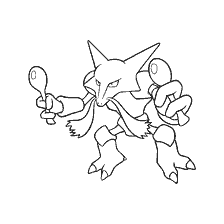 kolorowanka: Pokemon kolorowanki Alakazam łyżki