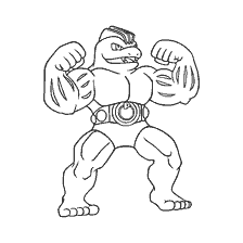kolorowanka: Kolorowanki Pokémon Machok w pozycji bojowej