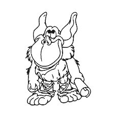 Goblin uit de geanimeerde serie Mishka Gummy, kleurboek