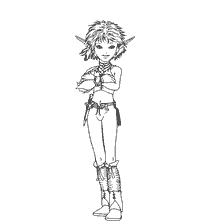 Desenho do personagem de Arthur e Miniputes