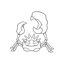 kolorowanka: Kingler - Krab Pokemon z dużymi pazurami