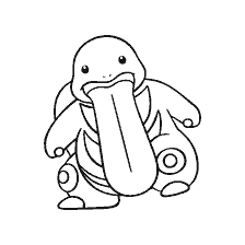 kolorowanka: Rysunek Pokemon Likitung z wydłużonym językiem