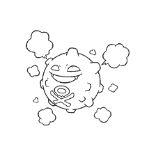 kolorowanka: Kolorowanie Pokemon Coffing z oznakami ewolucji