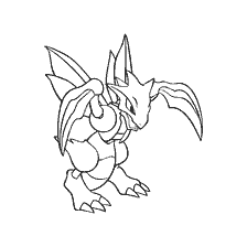 kolorowanka: Rysunek ewolucji Pokemon Skyter