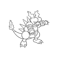 kolorowanka: Kolorowanie Pokemon Magmar w procesie ewolucji