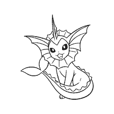 kolorowanka: Waporeon - Pokémon do barwienia