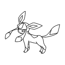 kolorowanka: Rysunek Pokemon Glaceon do kolorowania
