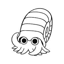 kolorowanka: Kolorowanki Pokemon Omanayt - morskie stworzenie z muszlą