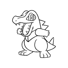 kolorowanka: Kolorowanki Pokemon Totodale dla dzieci