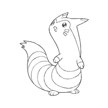 kolorowanka: Pokemon Fourret rysunek dla kolorowanki