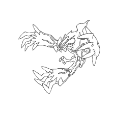 coloring page: Coloring Pokémon Iveltall in contour performance