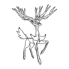 coloring page: Coloring of the legendary Pokémon Zernias