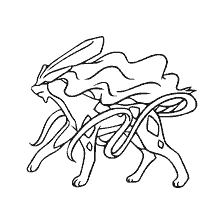 coloring page: Coloring Suikun, the legendary Pokémon from the world of Pokémon.
