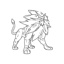 coloring page: Legendary Pokemon Solgaleo in Coloring