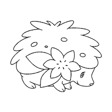 coloring page: Coloring Shaimin, the legendary Pokémon.