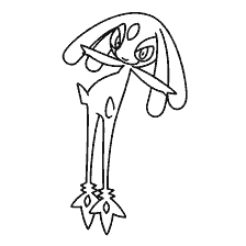 coloring page: Coloring of Mesprit, the legendary Pokémon from the Pokémon series.