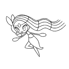 coloring page: Coloring Pokemon Meloette in black and white format
